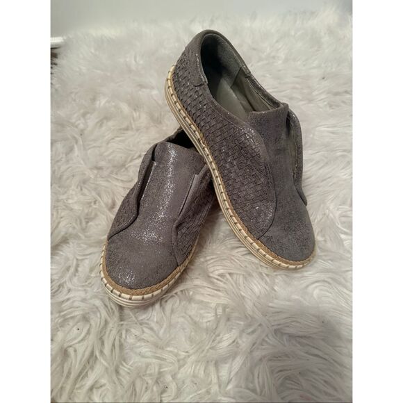 J/slides loafers sz 8.5 silver/jute slip on women’s - Picture 1 of 8
